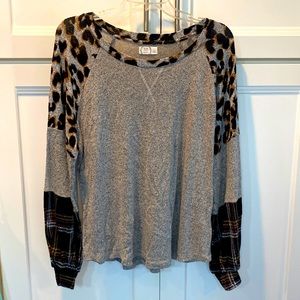Maurices Color Blocked Sleeve Sweater Top